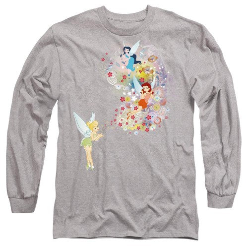 Front - Disney Fairies Unisex Adult Fun Tinker Bell Rosetta Silvermist Floral T-Shirt