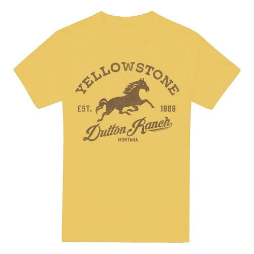Front - Yellowstone Mens Dutton Ranch Horse T-Shirt