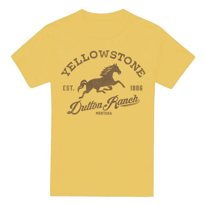Front - Yellowstone Mens Dutton Ranch Horse T-Shirt
