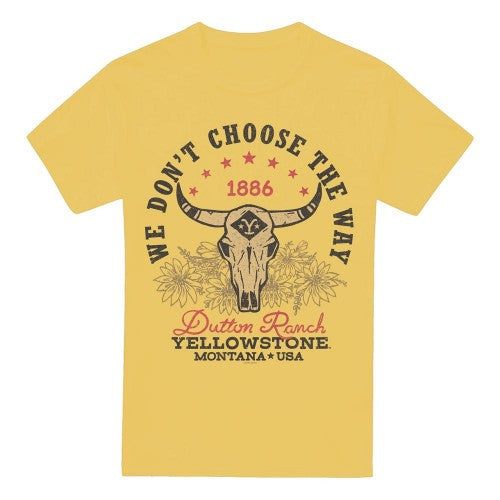 Front - Yellowstone Mens Large Skull T-Shirt