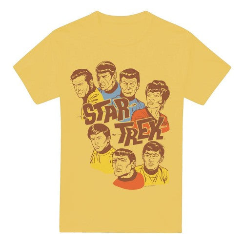 Front - Star Trek Mens Retro Illustrated Crew T-Shirt