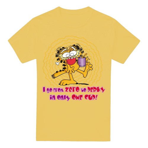 Front - Garfield Mens From Zero To Perky T-Shirt