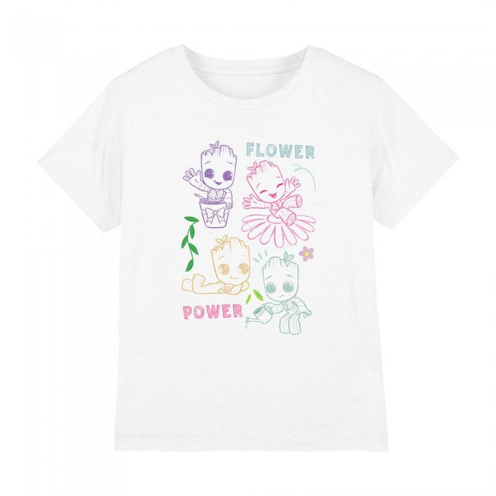 Front - Guardians Of The Galaxy Childrens/Kids Flower Power Groot Sketch T-Shirt