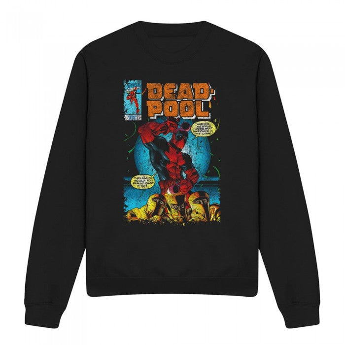 Front - Deadpool Unisex Adult Would You Want It Comic Cover Sweatshirt