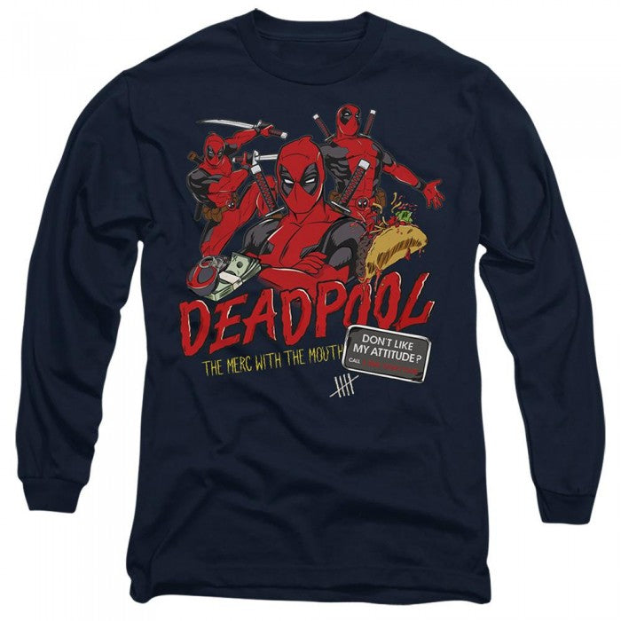 Front - Deadpool Unisex Adult Attitude T-Shirt