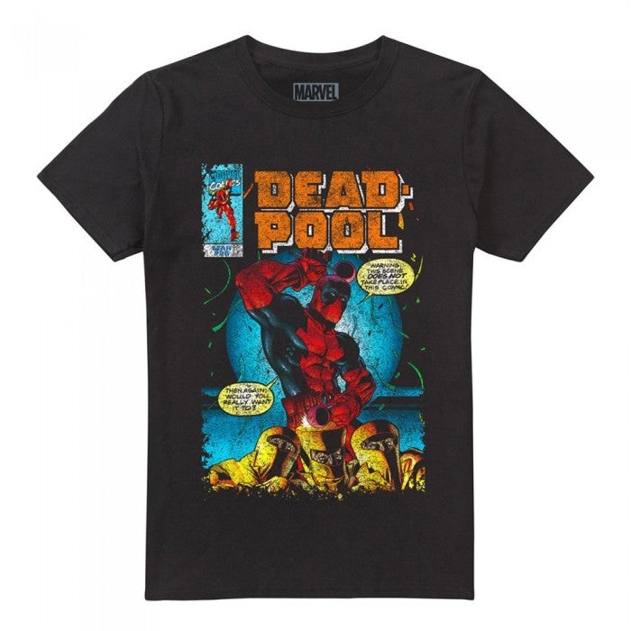 Front - Deadpool Mens Would You Want It Comic Cover T-Shirt