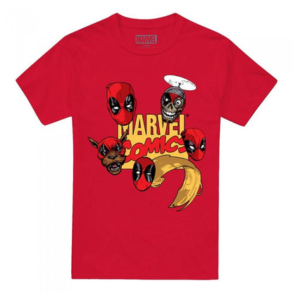 Front - Deadpool Mens Character Heads T-Shirt
