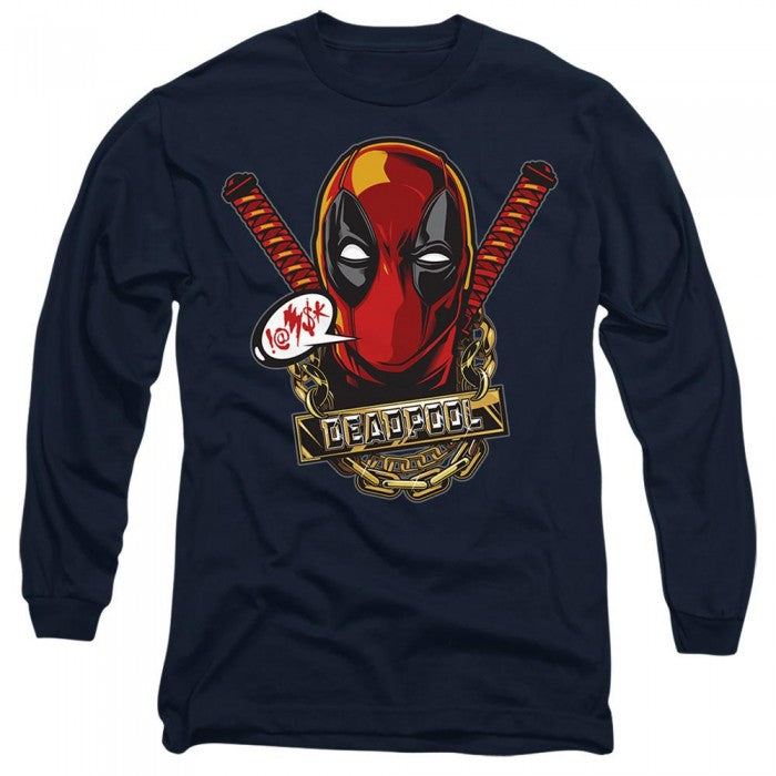 Front - Deadpool Unisex Adult Gangster T-Shirt