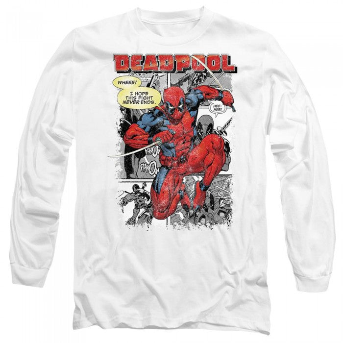 Front - Deadpool Unisex Adult Comic Strip T-Shirt