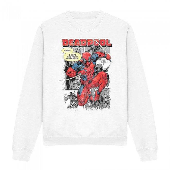 Front - Deadpool Unisex Adult Comic Strip Sweatshirt