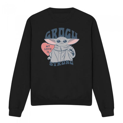 Front - Star Wars: The Mandalorian Unisex Adult My Love Is Strong Baby Yoda Sweatshirt