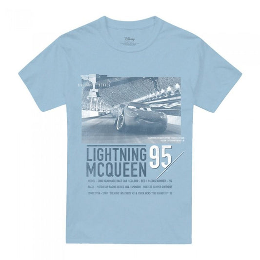 Front - Cars Mens Racing Series Lightning McQueen T-Shirt
