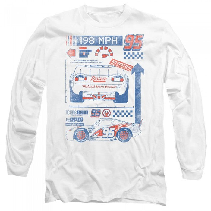 Front - Cars Unisex Adult 198 MPH Lightning McQueen T-Shirt