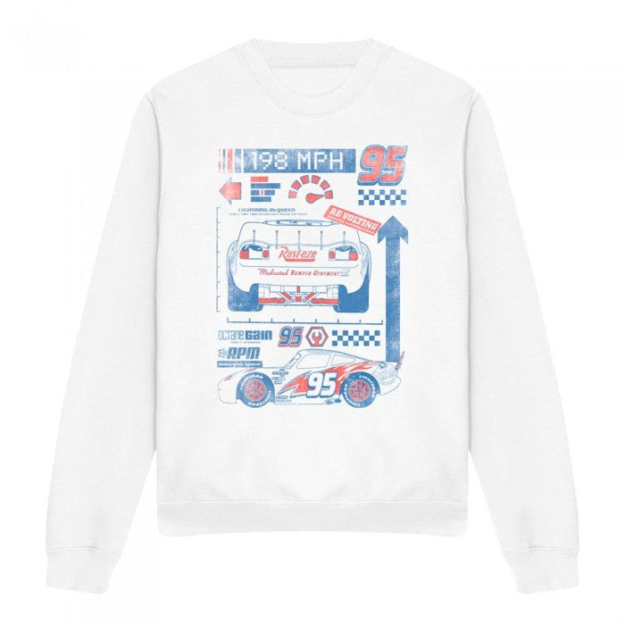 Front - Cars Unisex Adult 198 MPH Lightning McQueen Sweatshirt