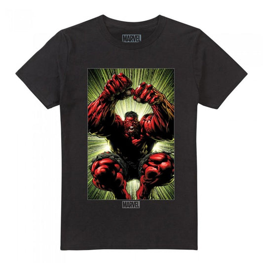 Front - Marvel Mens Red Hulk Attack T-Shirt