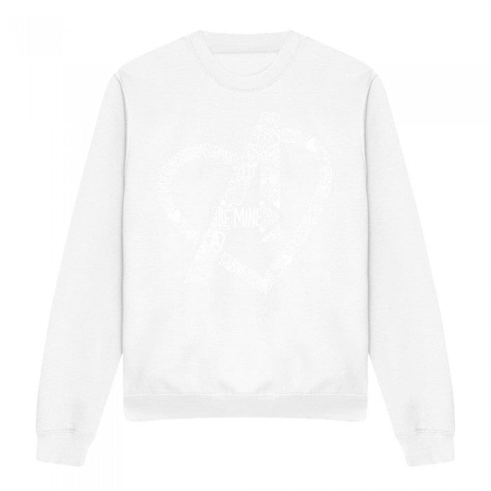Front - Avengers Unisex Adult Be Mine Heart Sweatshirt