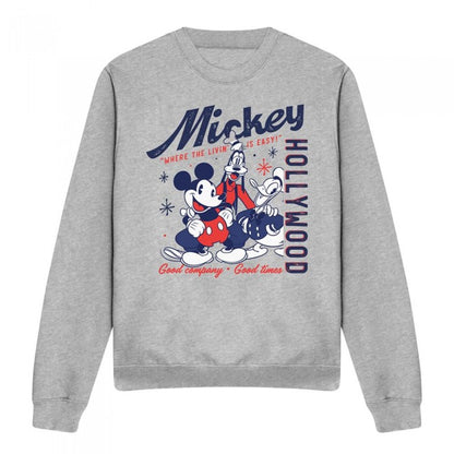 Front - Mickey & Friends Unisex Adult Good Company Good Times Sweatshirt