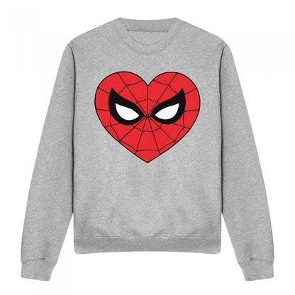 Front - Spider-Man Unisex Adult Heart Sweatshirt