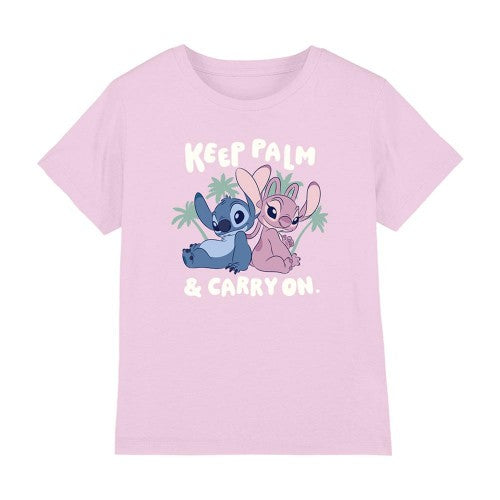 Front - Lilo & Stitch Childrens/Kids Keep Palm Stitch & Angel T-Shirt
