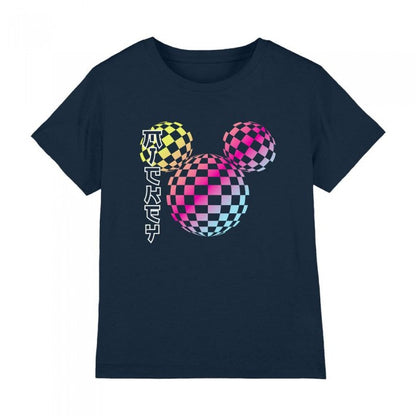 Front - Mickey Mouse Childrens/Kids Checkerboard Gradient Logo T-Shirt