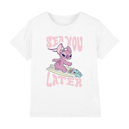 Front - Lilo & Stitch Childrens/Kids Sea You Later Angel T-Shirt