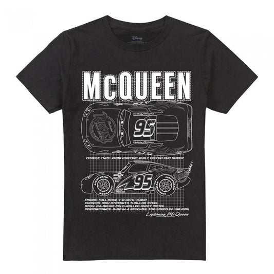 Front - Cars Mens Lightning McQueen Outline T-Shirt