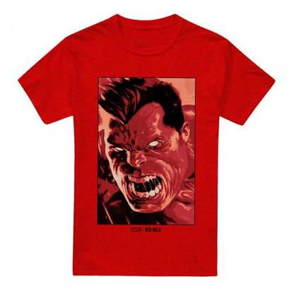 Front - Marvel Unisex Adult Red Hulk Roar T-Shirt