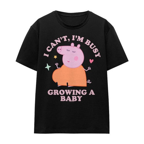 Front - Peppa Pig Unisex Adult Busy Growing A Baby Mummy Pig T-Shirt