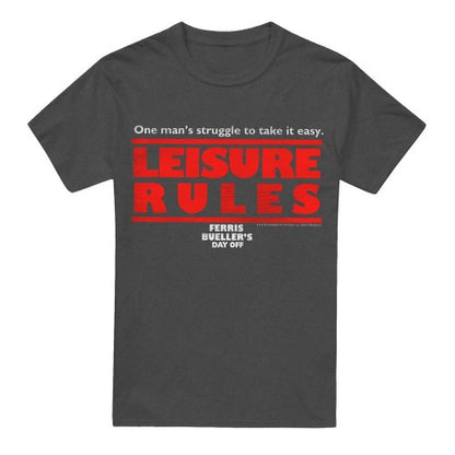 Front - Ferris Bueller´s Day Off Unisex Adult Leisure Rules T-Shirt