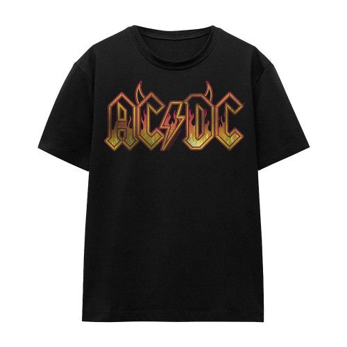Front - AC/DC Unisex Adult Fire Logo T-Shirt
