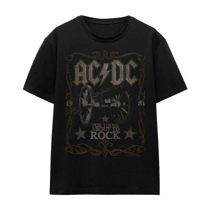 Front - AC/DC Unisex Adult Rock Label T-Shirt