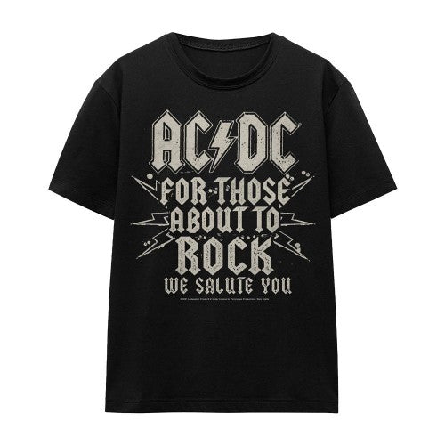 Front - AC/DC Unisex Adult Salute T-Shirt