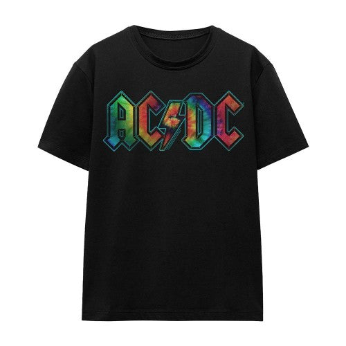 Front - AC/DC Unisex Adult Tie Dye Logo T-Shirt