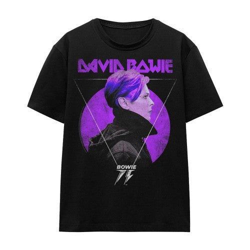 Front - David Bowie Unisex Adult 75 Side Profile Logo T-Shirt