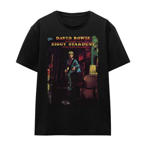 Front - David Bowie Unisex Adult Ziggy Stardust Album T-Shirt