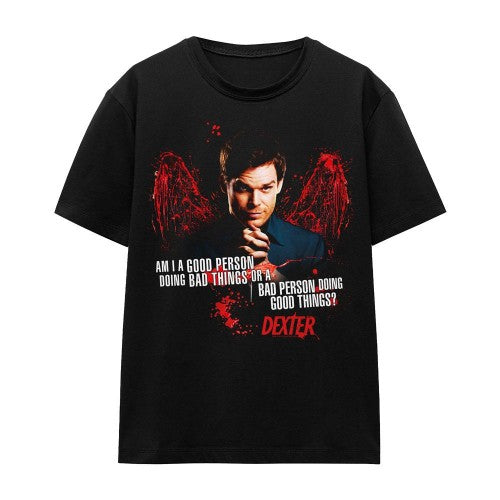 Front - Dexter Unisex Adult Good Bad T-Shirt