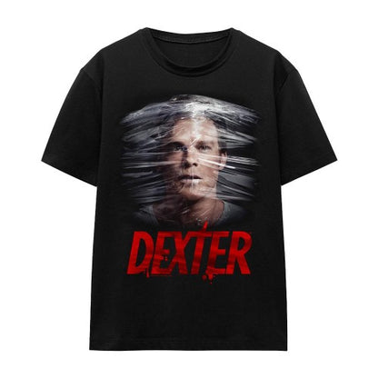 Front - Dexter Unisex Adult Plastic Wrap T-Shirt