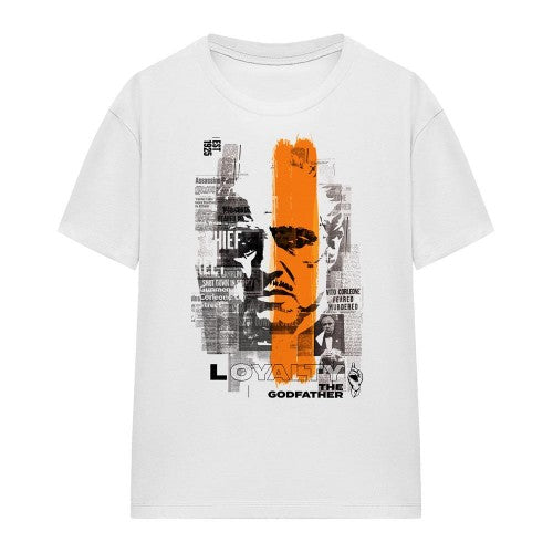 Front - The Godfather Unisex Adult Don Vito Corleone Newspaper Strip T-Shirt