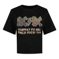 Front - AC/DC Womens/Ladies Highway To Hell Logo Boxy Crop Top