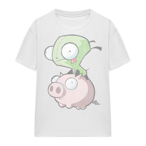 Front - Invader Zim Unisex Adult Gir & Pig T-Shirt