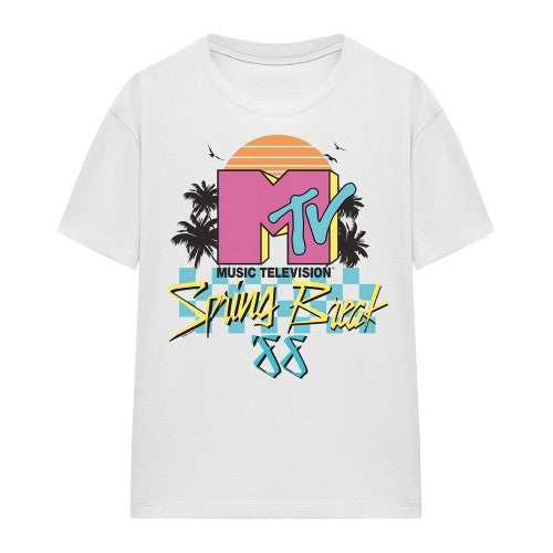 Front - MTV Unisex Adult Spring Break Checkerboard T-Shirt