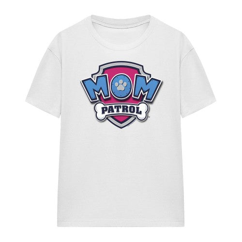 Front - Paw Patrol Unisex Adult Mom Patrol Badge Mothers Day T-Shirt
