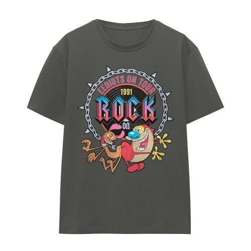 Front - Ren & Stimpy Unisex Adult Eediots On Tour T-Shirt