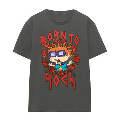 Front - Rugrats Unisex Adult Chucky Was Born To Rock T-Shirt
