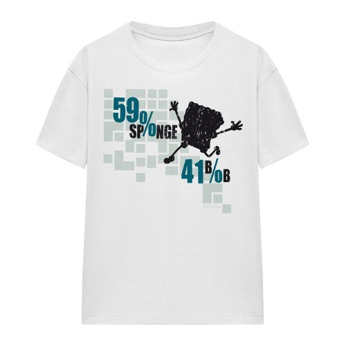 Front - SpongeBob SquarePants Unisex Adult 59% Sponge 41% Bob T-Shirt