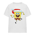 Front - SpongeBob SquarePants Unisex Adult Santa Hat Christmas T-Shirt