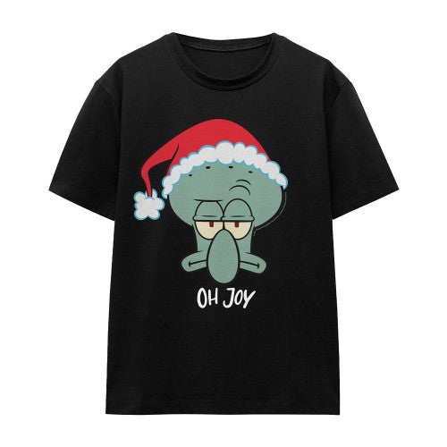 Front - SpongeBob SquarePants Unisex Adult Joy Squidward Christmas T-Shirt