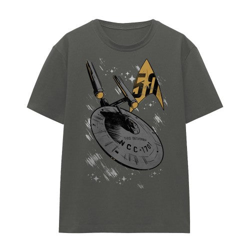 Front - Star Trek Unisex Adult Enterprise Dash T-Shirt