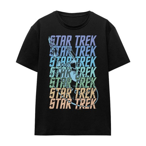 Front - Star Trek Unisex Adult Enterprise Multi Logo T-Shirt