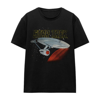 Front - Star Trek Unisex Adult Enterprise Retro T-Shirt